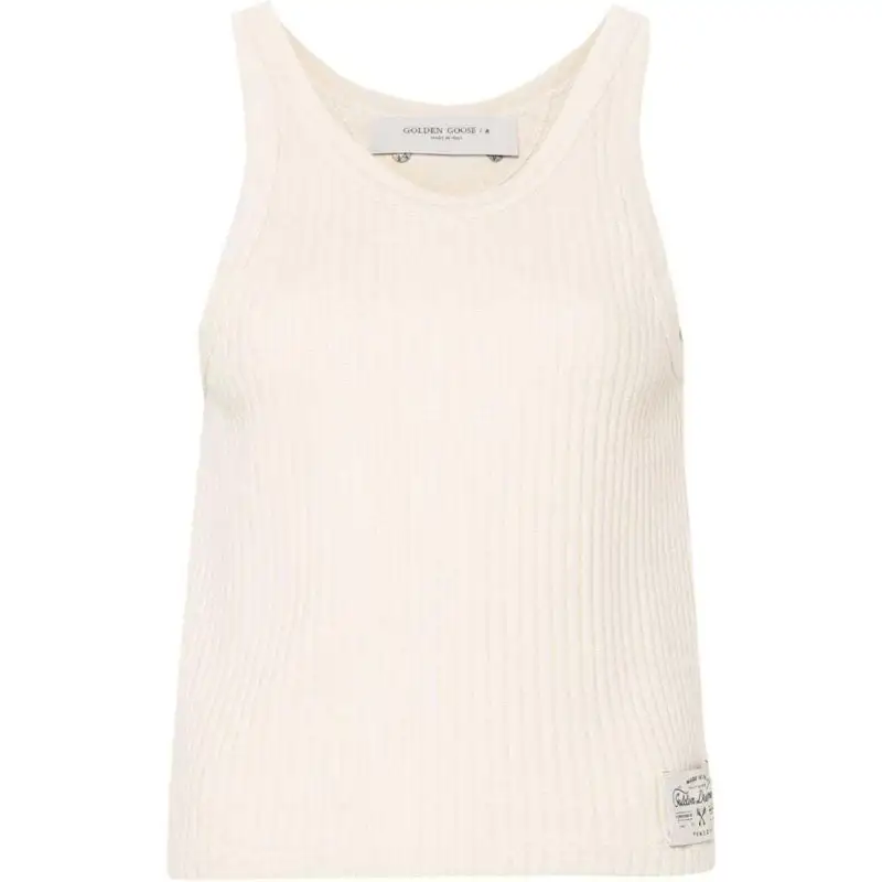 Golden Goose Ribbed knit Cotton Tank Top