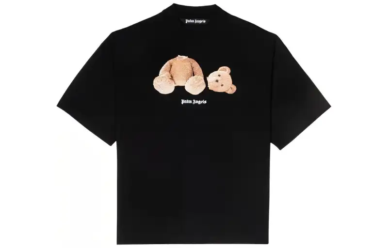 PALM ANGELS T Shirts Women's Black Crew Neck Moderate Straight Fit
