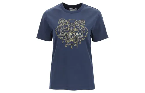 KENZO T Shirts Women's Navy Crew Neck Moderate