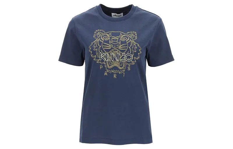 KENZO T Shirts Women's Navy Crew Neck Moderate