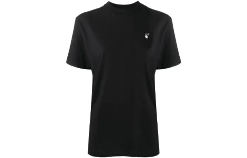 OFF WHITE SS21 T Shirts Women's Black Crew Neck Moderate Straight Fit
