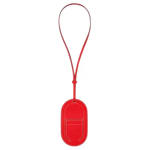 HERMES In The Loop Mysore Goat Skin Cell Phones Protective Case Pig Nose Cell Phone Pouch Small Women's Heart Red/White