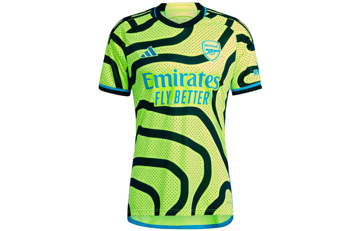 Adidas Arsenal 23/24 Away Jersey Color Block Letter Printed Round Neck 23-24 Season Arsenal Away Football Jersey Men's Green