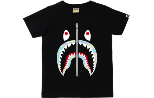 A BATHING APE Shark Series T Shirts Women's Crew Neck Moderate Straight Fit