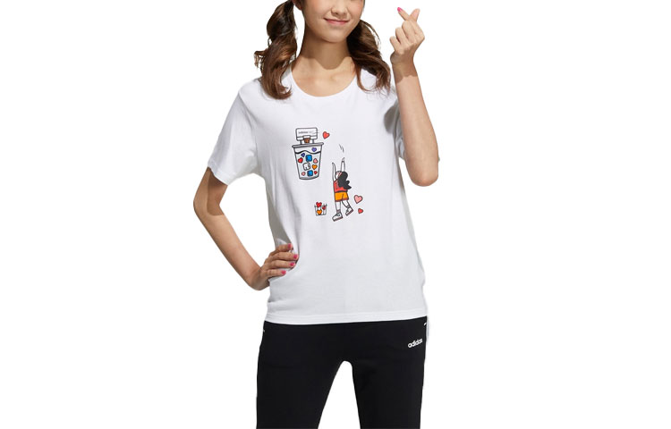 Женская футболка adidas neo W Splf Tee 1 T (белый) — фото 1