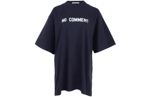 Balenciaga SS22 Drop Shoulder Sleeve T Shirt Women's Navy Blue