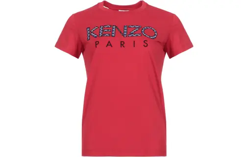 KENZO Letter Logo T Shirts Women's China Red Crew Neck Moderate Other