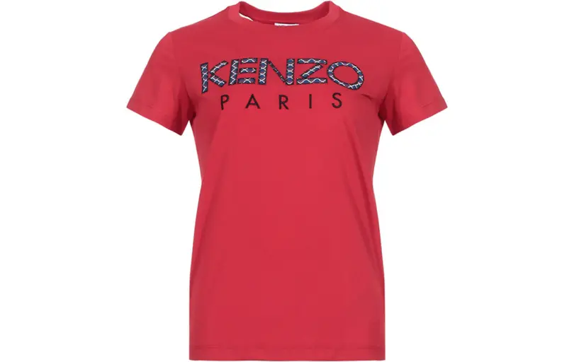 KENZO Letter Logo T Shirts Women's China Red Crew Neck Moderate Other
