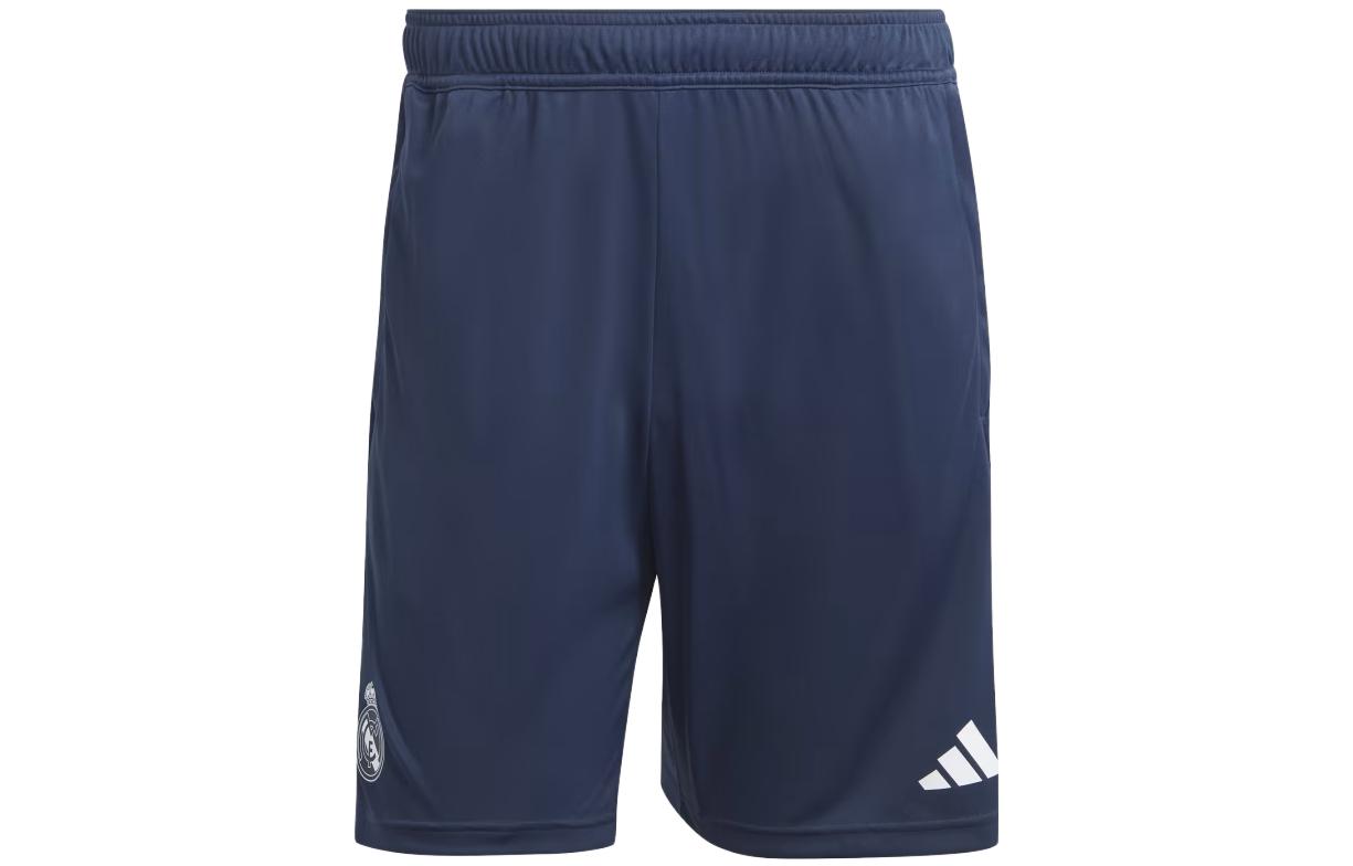 Adidas Real Madrid Tiro 23 Training Shorts Striped Logo Print Elastic Waist Straight Football Shorts 23 Season Real Madrid Men's Ink Blue