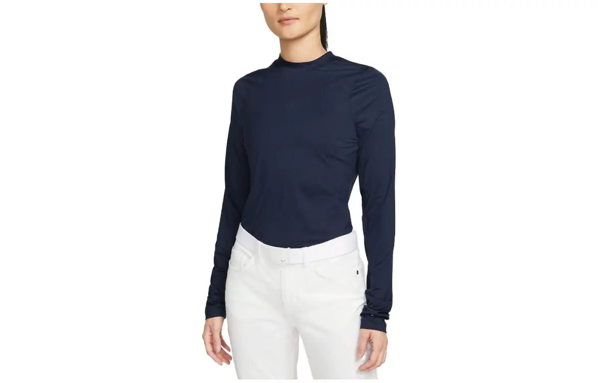 Nike T-Shirts Women's Blue Crew Neck Moderate Straight Fit