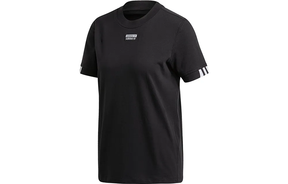 Adidas Originals T-Shirts Women's Black Crew Neck Moderate Straight Fit