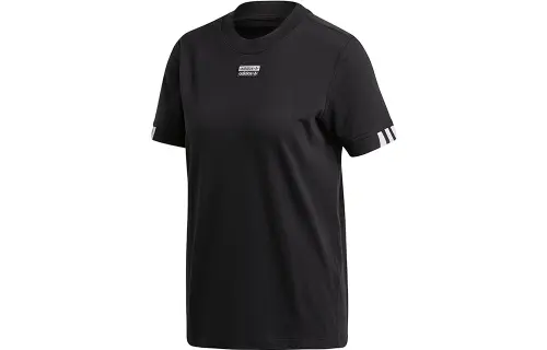 Adidas Originals T Shirts Women's Black Crew Neck Moderate Straight Fit