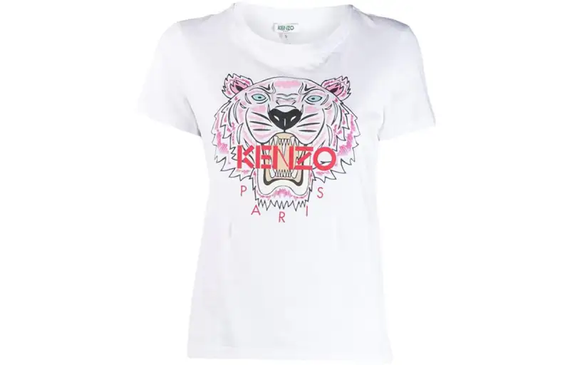 KENZO T Shirts Women's White Crew Neck Moderate Straight Fit