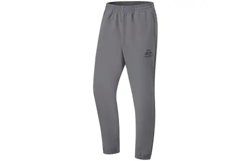 Li Ning Fitness Series Solid Color Water Repellent Fleece Lined Thermal Elastic Cuff Sports Pants Men's Smoky Ink Gray
