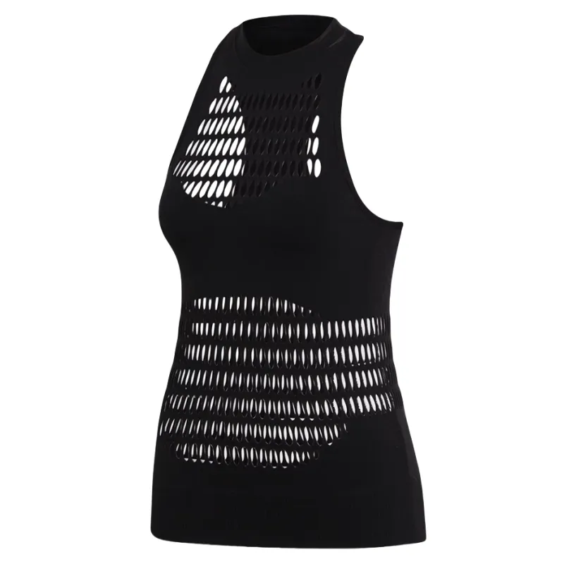 Adidas Tank Tops Women's Black Crew Neck Moderate Racerback
