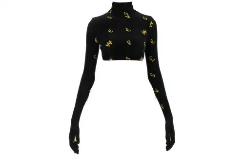 Vetements Crop Tops Women's Black Turtleneck Moderate