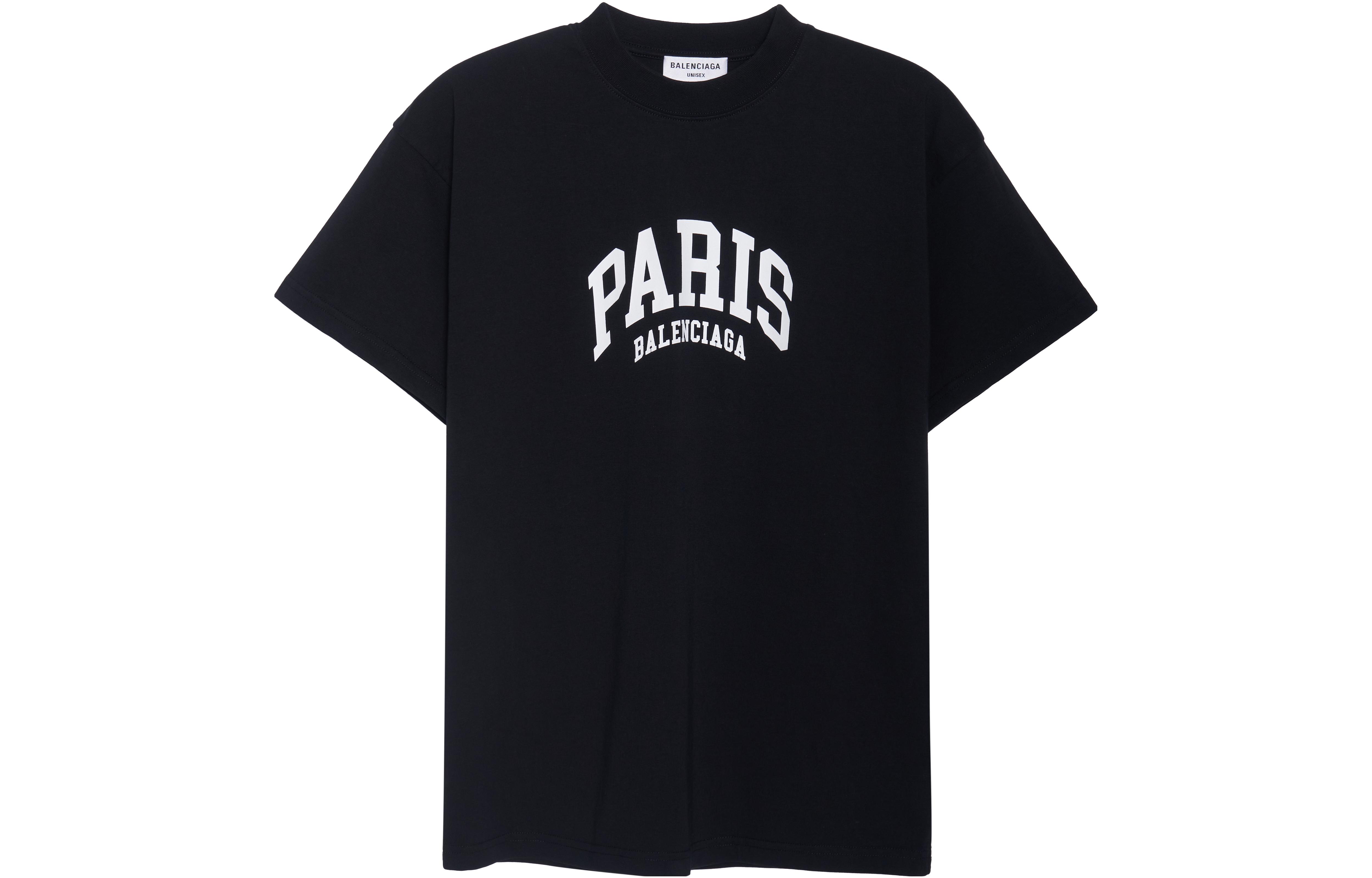 Женская футболка Balenciaga Cities Paris SS22 (черная)