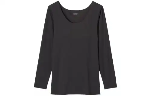 UNIQLO T Shirts Women's Black Crew Neck Moderate Straight Fit