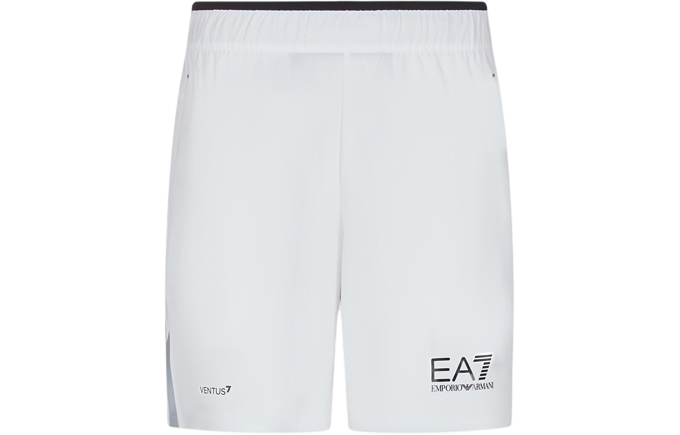 EMPORIO ARMANI EA7 SS23 Men’s Logo Print Straight-Leg Sport Shorts