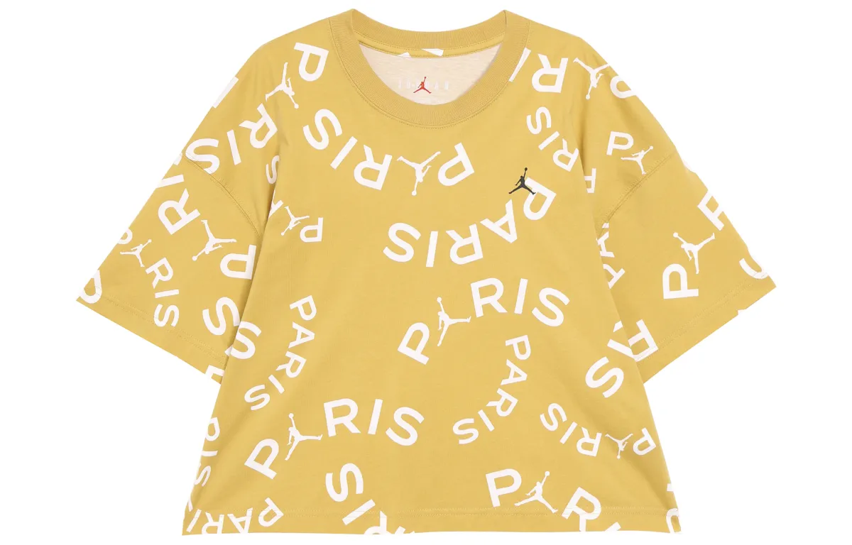 Jordan Drop Shoulder Sleeve T Shirt Women's Gold