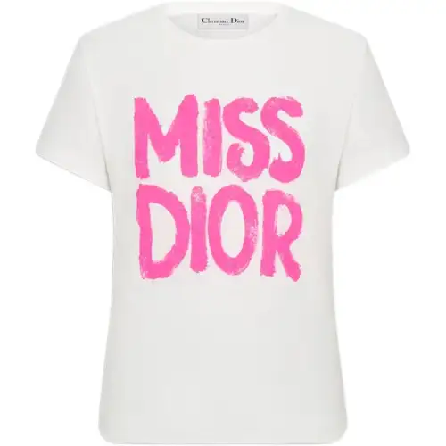 DIOR T Shirts Women's White Crew Neck