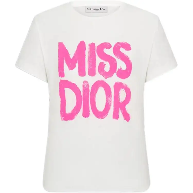 DIOR T Shirts Women's White Crew Neck