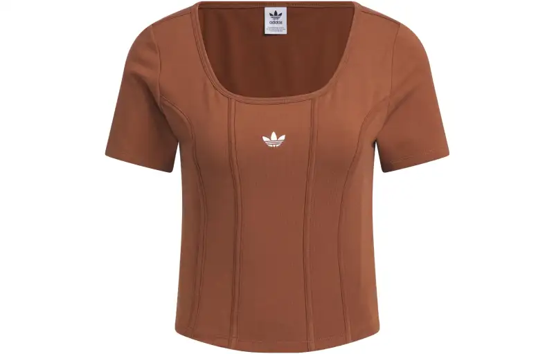 adidas originals Wide Crewneck Corset Tee Brown