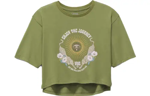 Vans Stormlight Side Slip Crop T Shirt T Shirt Women's Green