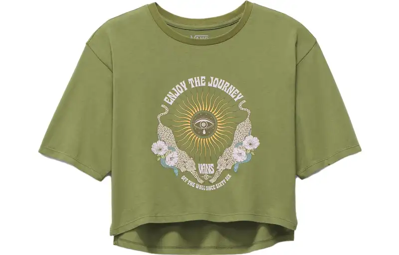 Vans Stormlight Side Slip Crop T Shirt T Shirt Women's Green