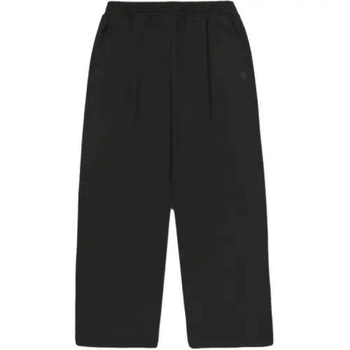 FILA Casual Pants Unisex Black Thickened Wide Leg Pants