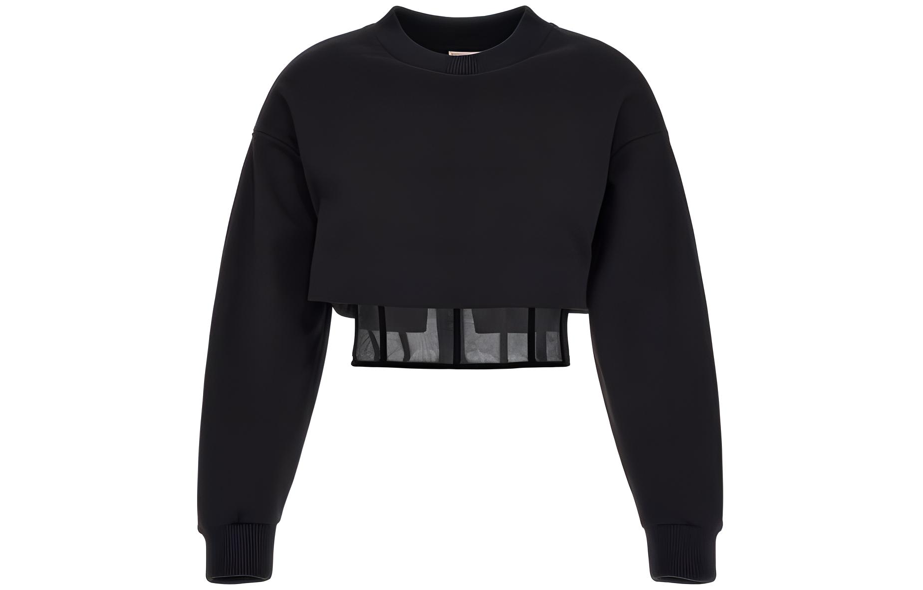 Женский лонгслив Alexander McQueen Crop (черный)