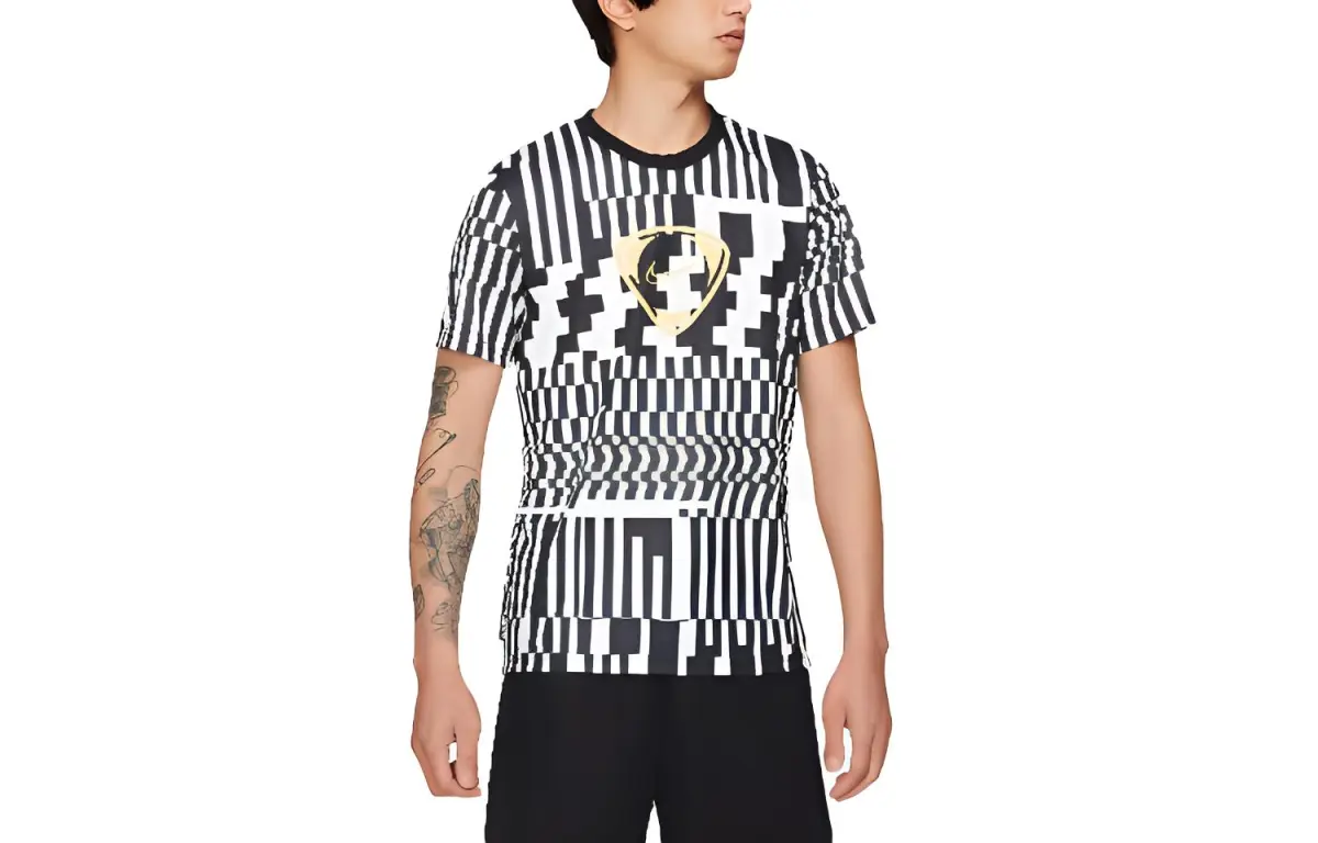 Nike Dri-Fit Soccer Jerseys Men's Black White Moderate Straight Fit