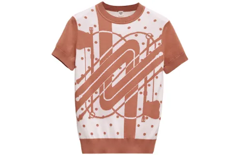HERMES FW21 Drop Shoulder Sleeve T Shirt Women's Orange