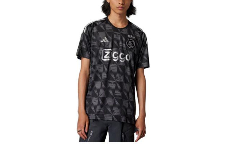 Adidas, retro football black football uniform, with short sleeve