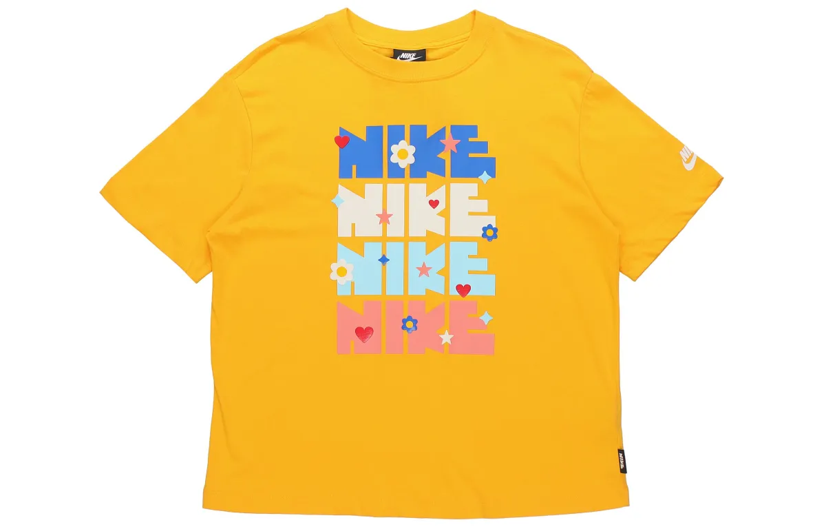 Nike Drop Shoulder Sleeve T Shirt Women's Yellow