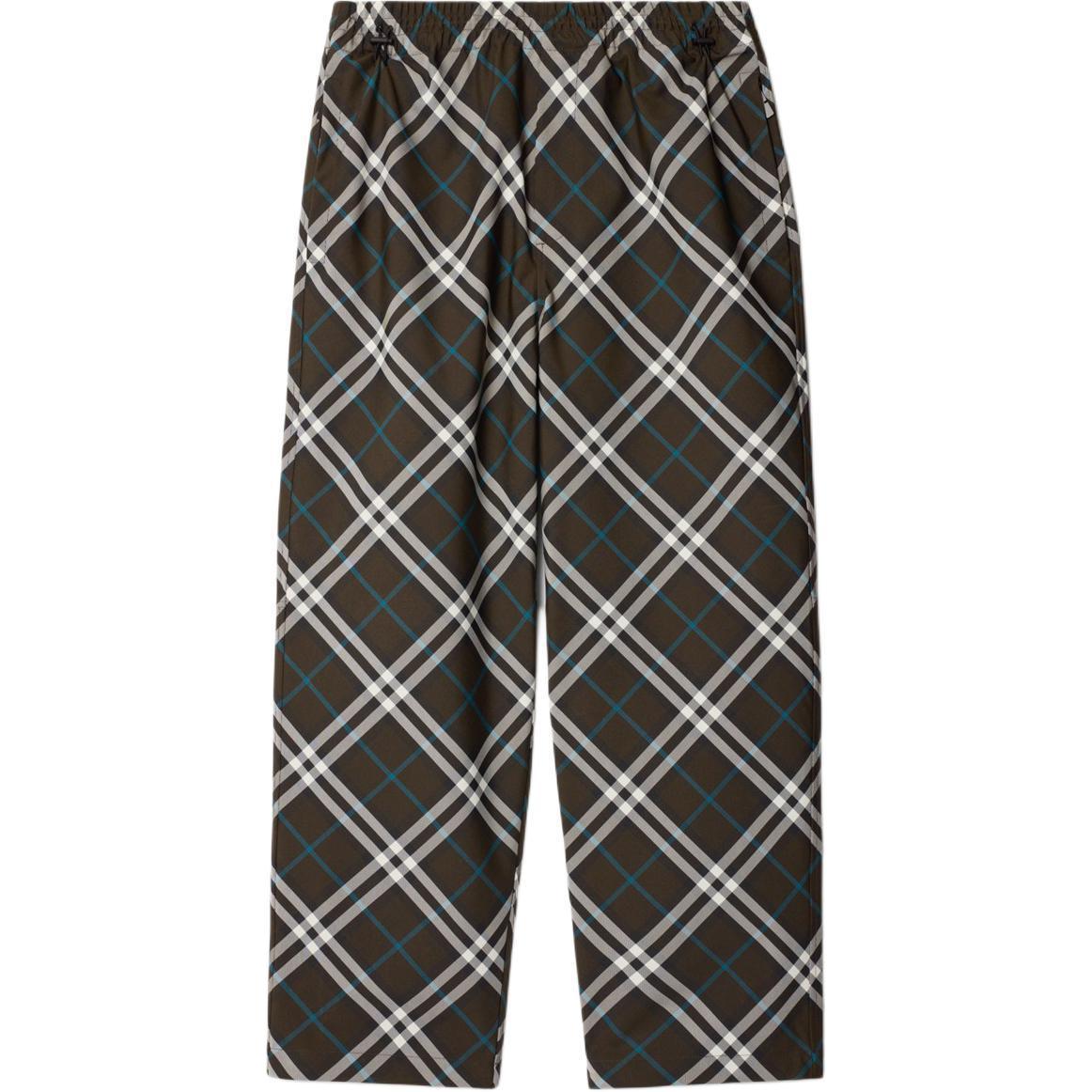 Burberry Burberry FW24 Plaid Print Zipper Closure Loose Casual Pants Men's Green