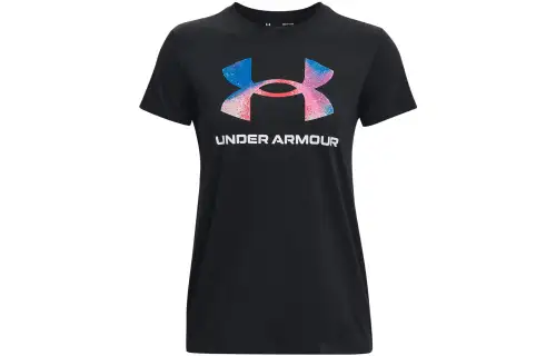 Under Armour Sportstyle T Shirts Women's Black Crew Neck Moderate Straight Fit