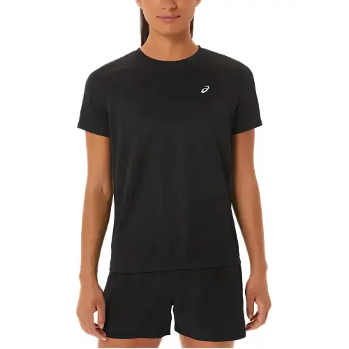 ASICS T Shirts Women's Black Crew Neck Moderate