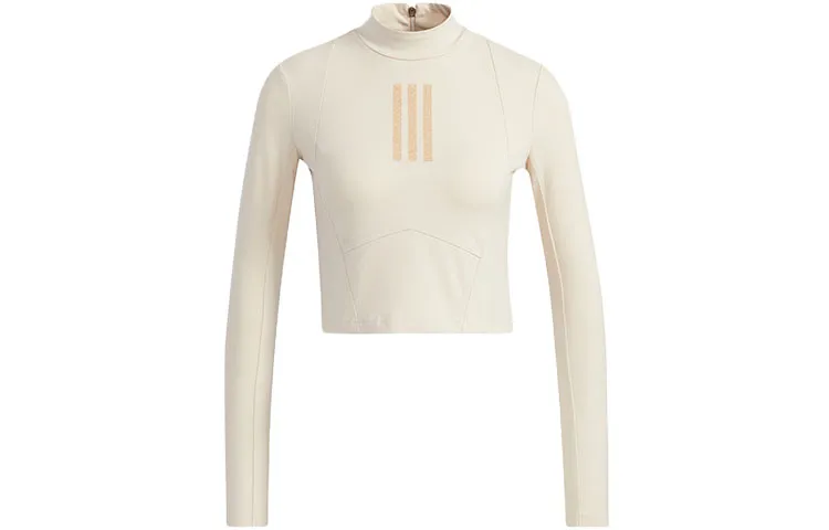 Adidas T-Shirts Women's Ecru Half-Turtleneck Moderate