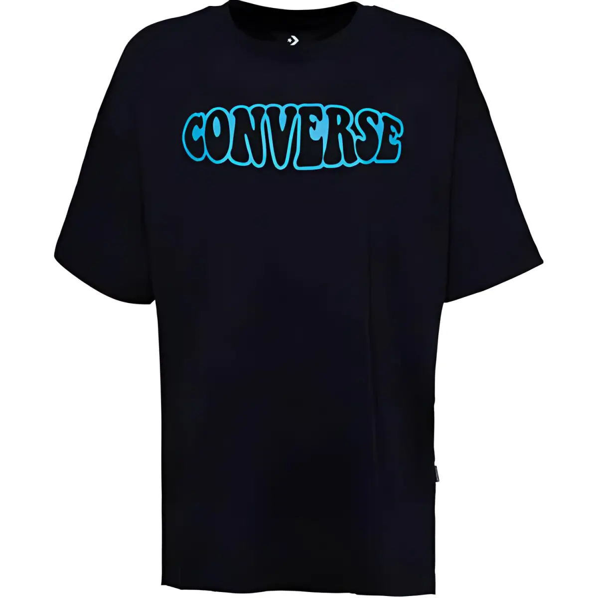Converse T-Shirts Women's Black Crew Neck Moderate