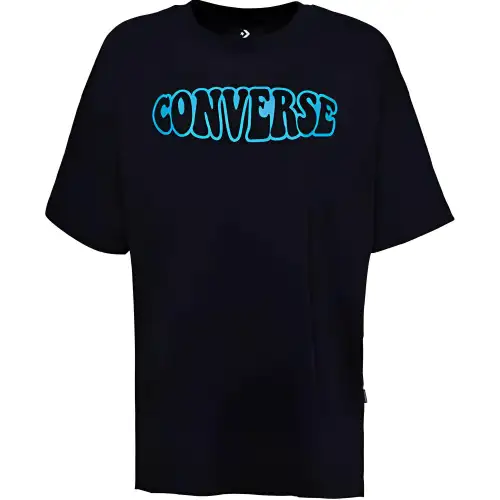 Converse T Shirts Women's Black Crew Neck Moderate