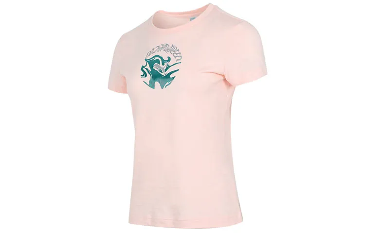 PUMA T-Shirts Women's Pink Crew Neck Moderate Straight Fit