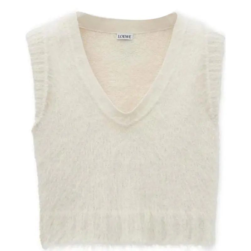 LOEWE Tank Tops Women's White Crew Neck Moderate Other