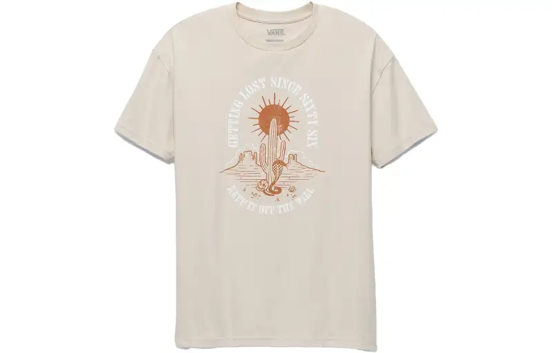 Vans T Shirts Women's Oat Crew Neck Moderate Straight Fit
