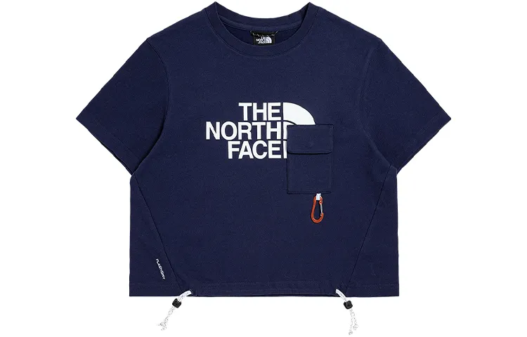 THE NORTH FACE T-Shirts Women's Blue Crew Neck Moderate Straight Fit