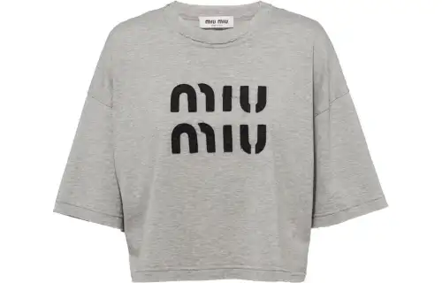 MIU MIU SS23 T Shirt Women's Gray