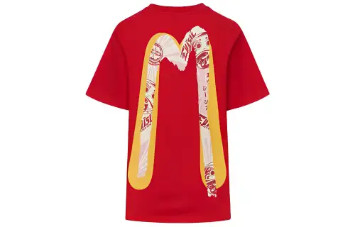 EVISU T Shirts Women's Red Crew Neck Moderate Straight Fit