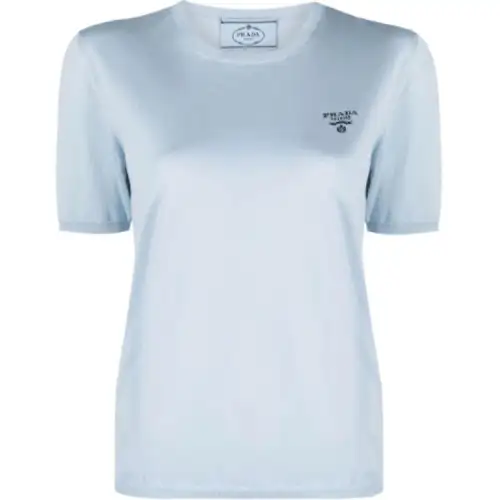 PRADA Logo-intarsia Short-sleeve Jumper
