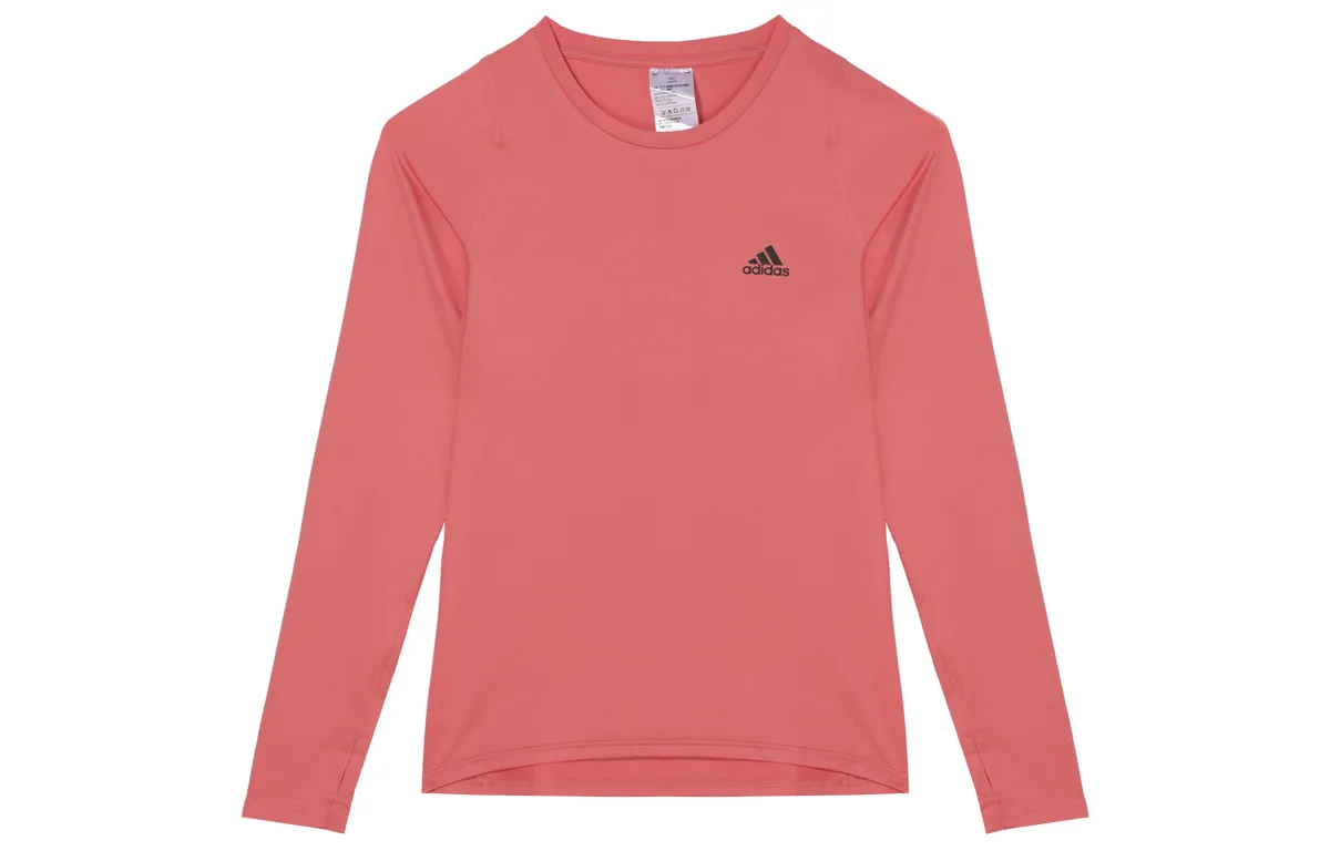 Adidas T-Shirts Women's Swirl Neon Red Crew Neck Moderate Other