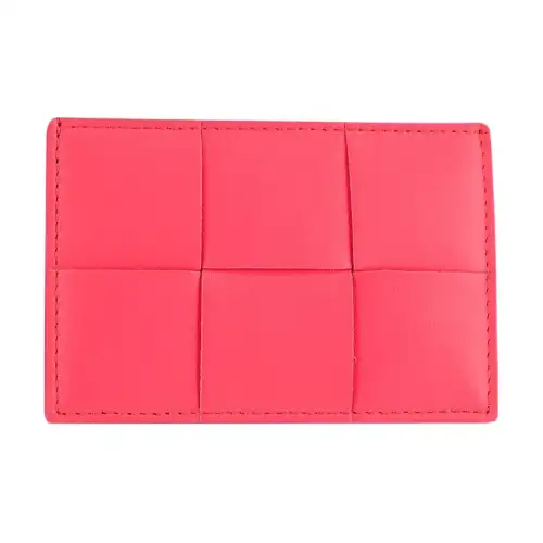 Bottega Veneta Calfskin Card Holder Women's Fuchsia